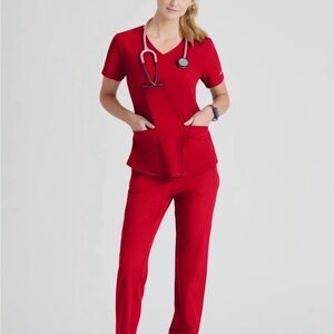 Red Scrub Set